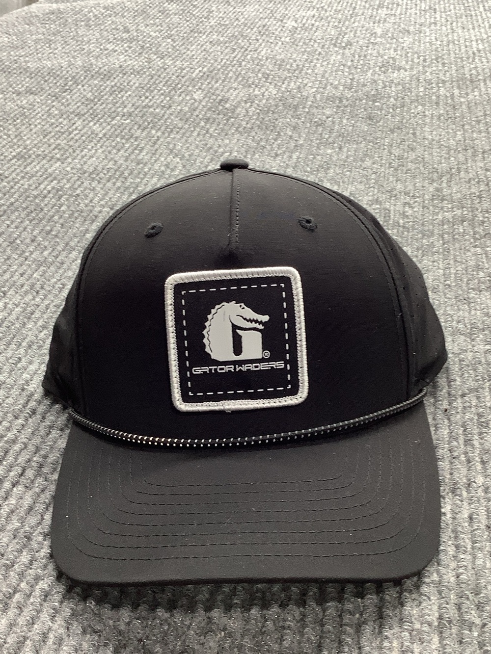 Gator Waders Black Rope-Trim Logo Baseball Cap